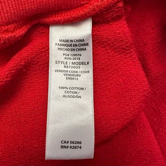 Splendid 100% Cotton Ringer Drawstring Elastic Waist Dolphin Shorts Red Large - Picture 5 of 5